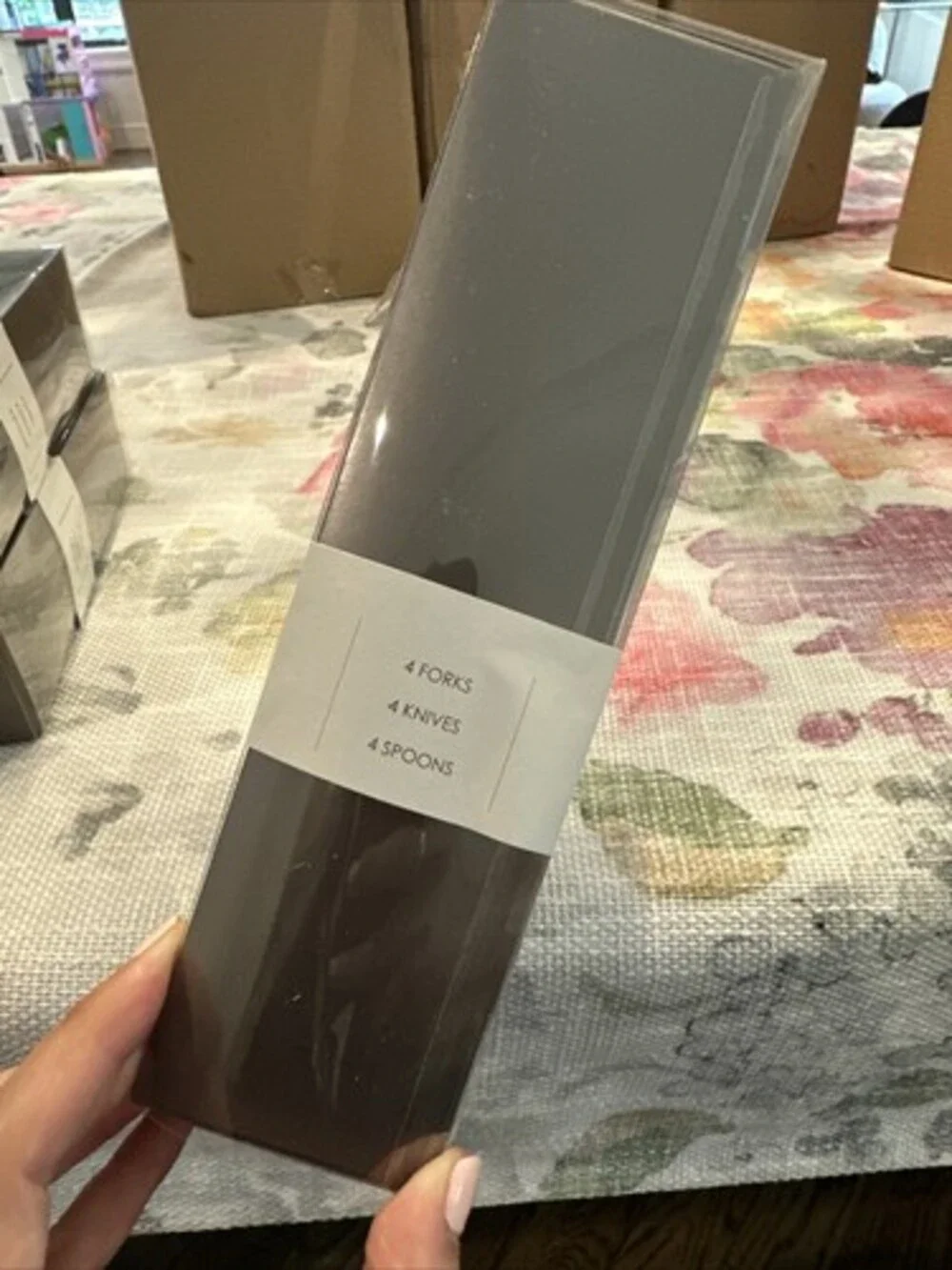 MadHouse Michael Aram Designs Grey Plastic Twigs Design In Box 12 count Cutlery
